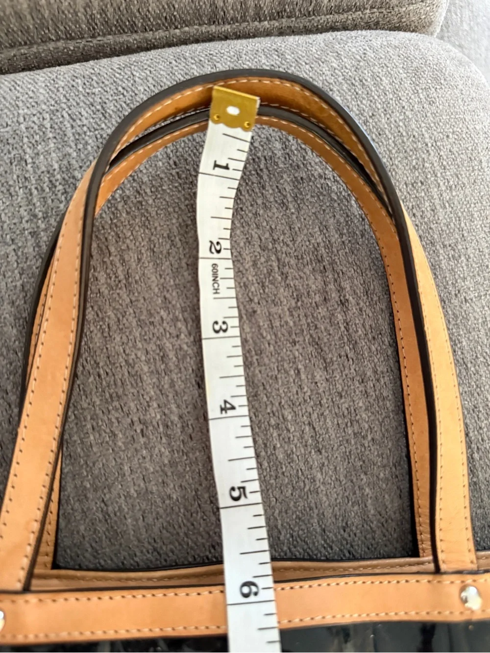 COACH Peyton Black Embossed Patent Leather Tote Bag
